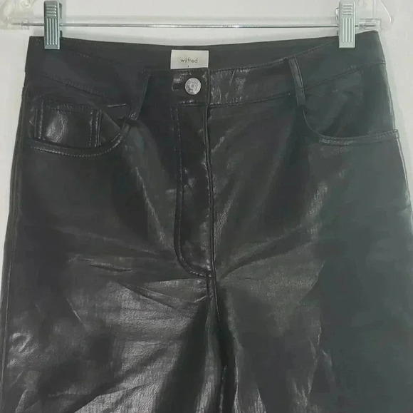 Wilfred Aritzia Malina Vegan Black Stretchy Staight Leg Pant SZ 10 Fits 8 - Picture 4 of 12